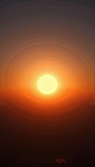Serene Sunset with Radiant Orange and Gold Hues Illuminating the Sky Creating a Peaceful, Tranquil Atmosphere Over an Endless Horizon