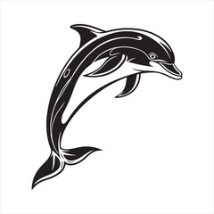 dolphin vector silhouette clip art sketch idea illustration
