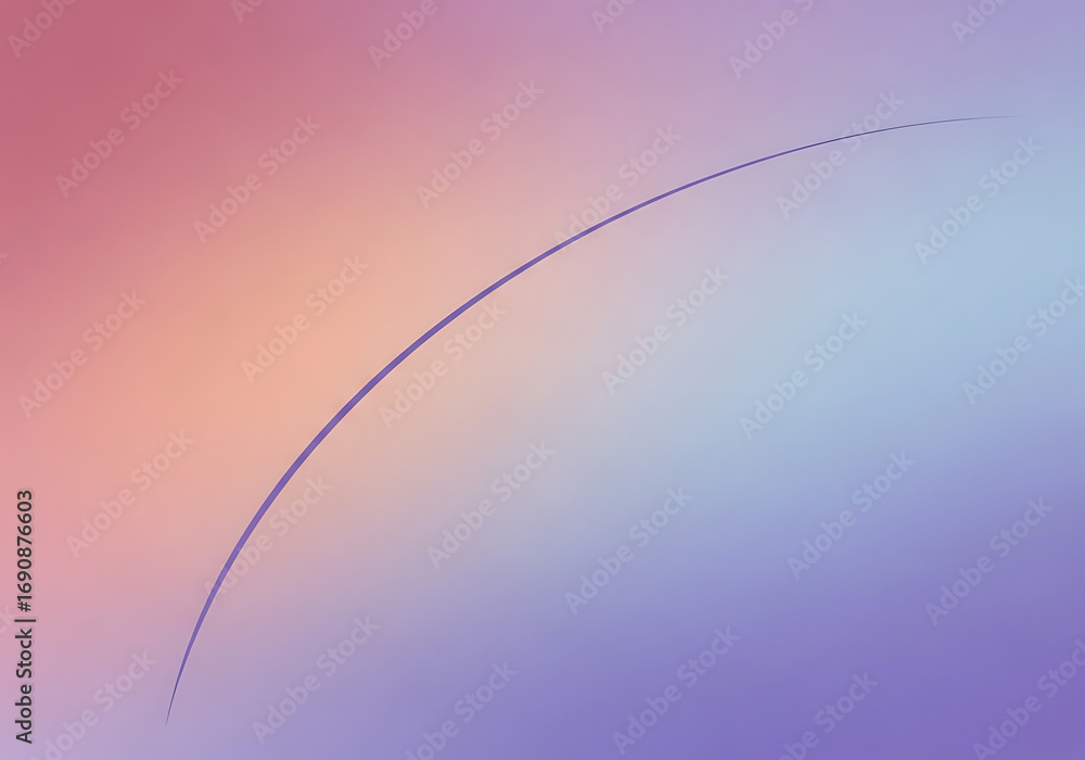 Poster vibrant gradient background with a graceful arcing purple line element