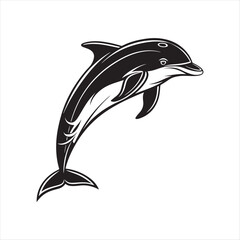 dolphin vector silhouette clip art sketch idea illustration