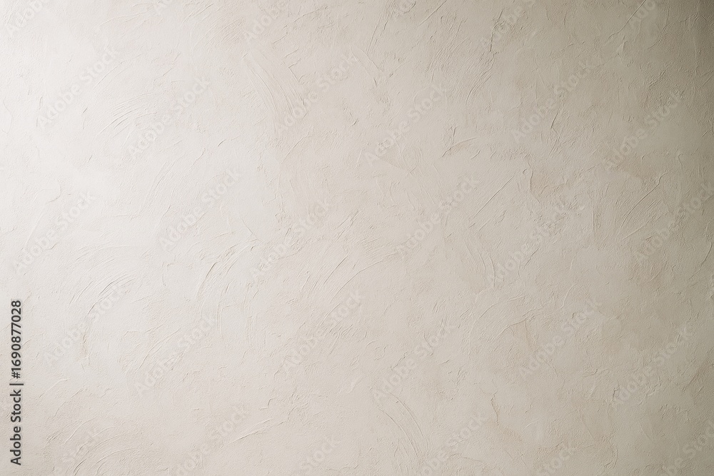 Poster beige plaster wall texture with abstract light patterns and rough brush strokes on architectural bac