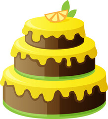vector illustration of cake