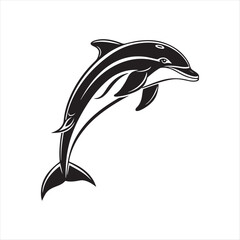 dolphin vector silhouette clip art sketch idea illustration