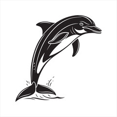 dolphin vector silhouette clip art sketch idea illustration
