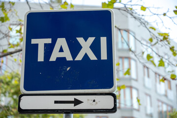 taxi way only sign on the street