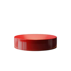 A 3D Rendering of a Red Cylindrical Object Displayed Centered Against a Black Background