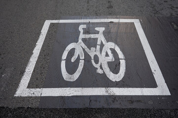 bicycle sign on the road