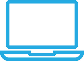 blue computer monitor isolated on white