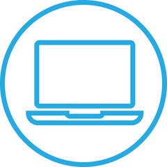 blue computer icon vector illustration