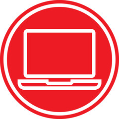 red vector illustration of a computer monitor