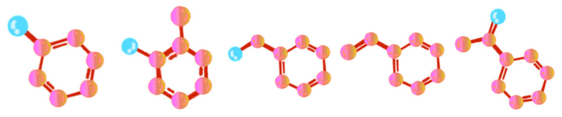 Molecular Structure Clipart Set – 3D Atom and Molecule Illustration for Chemistry, Science, and Educational Design Projects