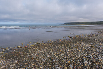 Russia, Murmansk region, Rybachy Peninsula. Sandy beach. August 2025