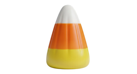 Fototapeta premium A single candy corn, a popular halloween treat, isolated on a transparent background