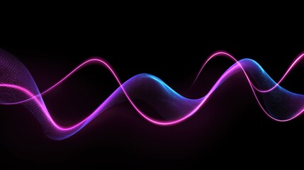 Dynamic Neon Wave Abstract Design for Digital Backgrounds and Tech Visuals