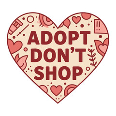 Adopt dont shop heart design isolated on transparent background
