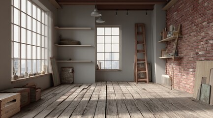 Fototapeta premium Modern loft studio interior