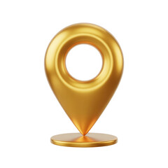 Golden Location Pin Marker Symbol On Transparent Background
