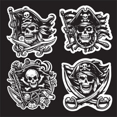 A Vector Illustration Hand Drawing Of Pirates Flag
