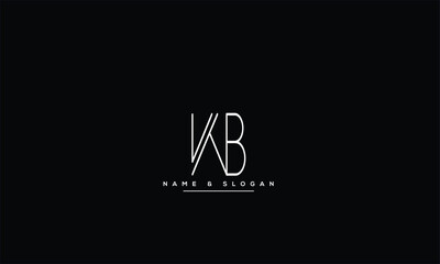 WB, BW, W, B Abstract Letters Logo Monogram