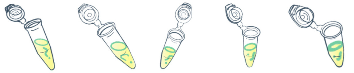 Science Equipment Micro Tube with Open Cap and Liquid Sample PNG for Lab Graphics