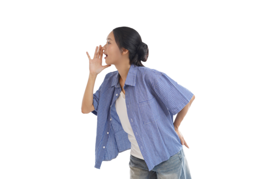 Expressing herself: A candid capture of a woman, mid-exclamation, conveying a spectrum of emotions from shouting