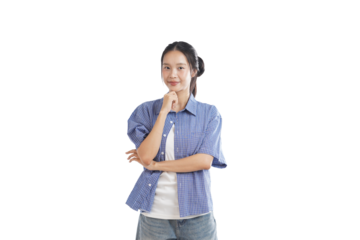 Reflective Gaze: Portrait of a young woman, deep in thought, emanating confidence and contemplation, beautifully rendered in a natural style. 