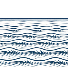 Abstract Dark Blue Hand Painted Wavy Lines Pattern With Textured Light Beige Background