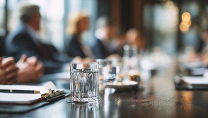 Obraz premium Business meeting in progress. Blurred group