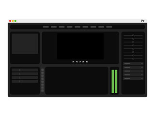Fototapeta premium Adobe Premiere Pro interface illustration on MacOS