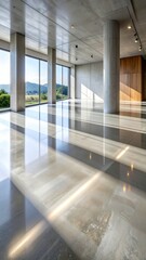 Obraz premium Modern Architectural Space with Natural Light and Polished Floors