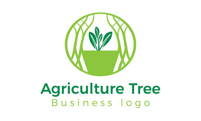 Agriculture Tree Business Logo Design | Green Nature Farming Brand Identity Vector logo template | Green Agricultree logo 
