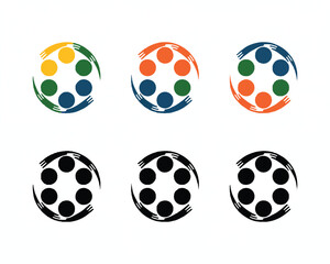 Abstract Circle of Hands Logo Symbolizing Unity, Support, and Collaboration in Diverse Colors