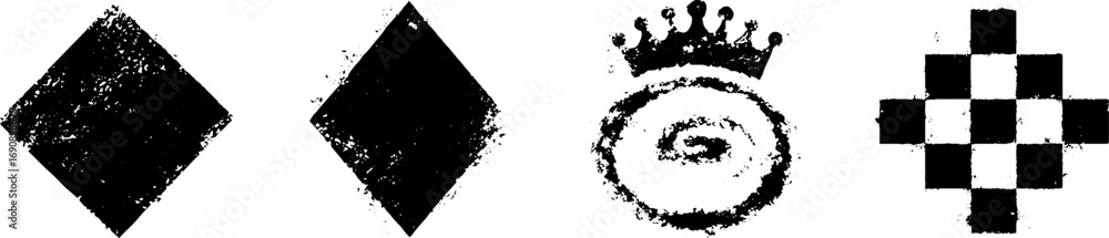 Poster Grunge black and white zigzag set for artistic design and patterns