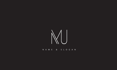 MU, UM, M, U Abstract Letters Logo Monogram