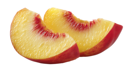 Sliced Nectarines on White Background for Culinary and Design Projects