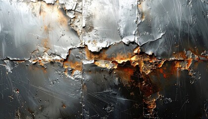 Abstract Metallic Texture with Rust and Scratches on Surface