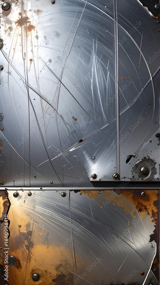Poster abstract textured metallic surface with scratches and rust details