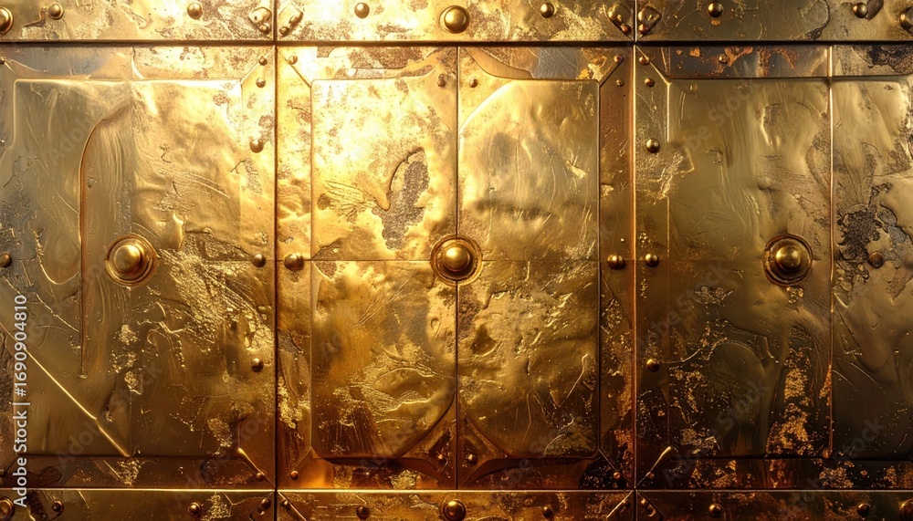Poster shiny gold metallic texture with unique patterns and details