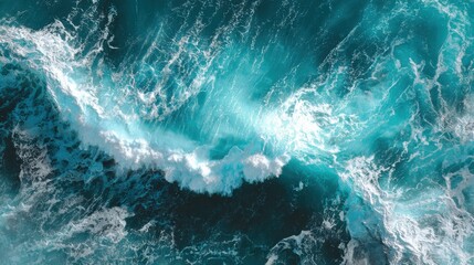 a large wave is breaking into the ocean
