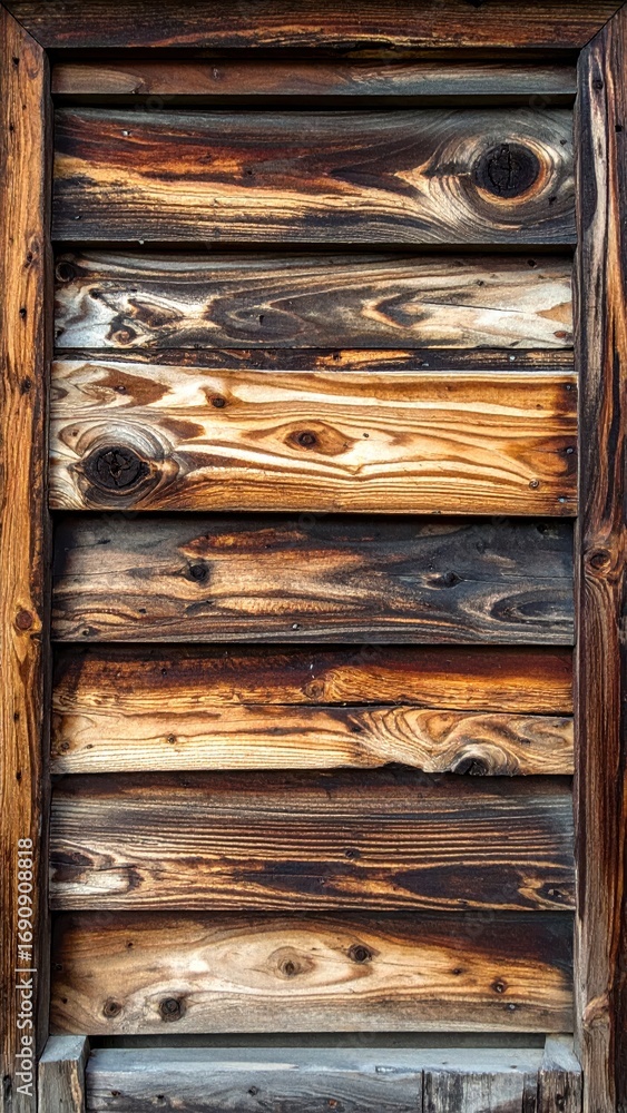Poster rustic wooden planks with unique grain patterns and textures