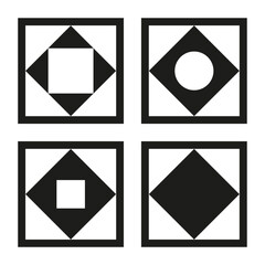 Set of Abstract Geometric Elements in Square Shape for Logo Designs.