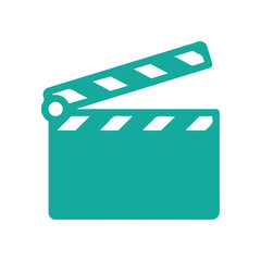 movie clapper board vector icon