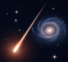 space background with stars meteor