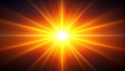 Obraz premium Radiant sunburst effect with glowing yellow and orange rays energetic bright abstract background 