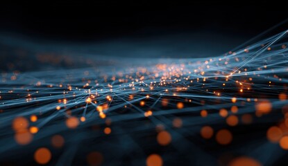 Abstract network of glowing points and lines (3)