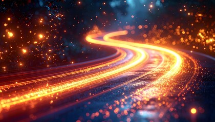 Bokeh light trails with soft glowing circles dreamy festive illumination abstract background
