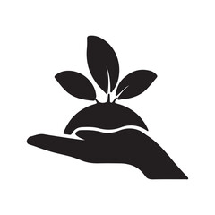 hand holding green leaf