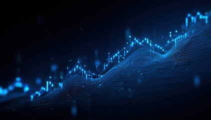 Abstract digital chart showing upward trend