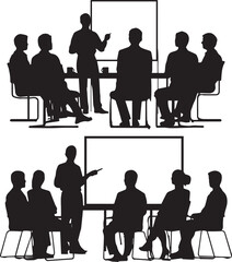 Business Meeting Presentation Silhouette Illustration