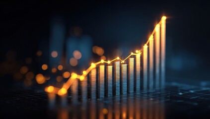 Graph of rising values